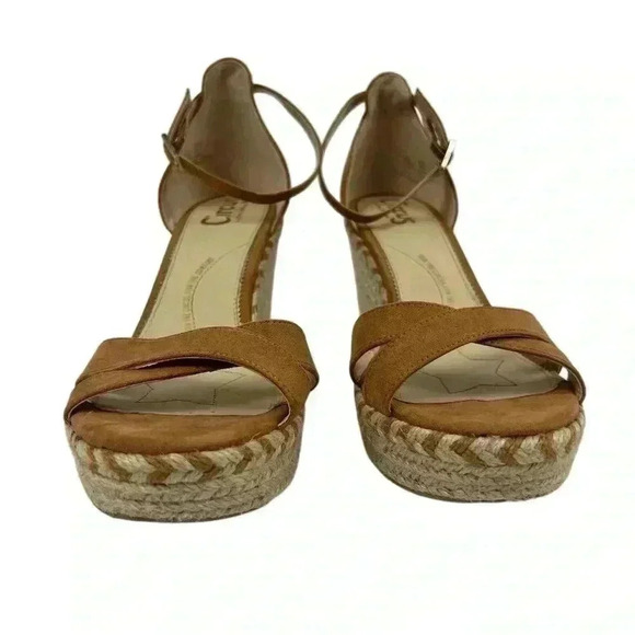 Circus by Sam Edelman Espadrille Sandals Brown Criss-Cross Ankle Size 8.5 - Picture 2 of 14